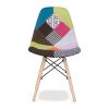 Brown Green and Pink And Natural Upholstered Fabric Dining Side Chair