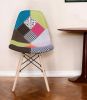 Brown Green and Pink And Natural Upholstered Fabric Dining Side Chair