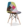 Brown Green and Pink And Natural Upholstered Fabric Dining Side Chair