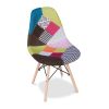 Brown Green and Pink And Natural Upholstered Fabric Dining Side Chair