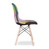 Brown Green and Pink And Natural Upholstered Fabric Dining Side Chair