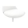 White Heavy Duty Plastic Dining Side Chair With Faux Leather Cushion