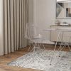 Clear And Silver Acrylic Dining Side Chair