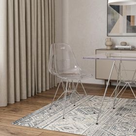 Clear And Silver Acrylic Dining Side Chair