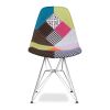 Brown Green Pink And Silver Patchwork Pattern Dining Side Chair