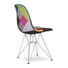 Brown Green Pink And Silver Patchwork Pattern Dining Side Chair