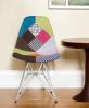Brown Green Pink And Silver Patchwork Pattern Dining Side Chair