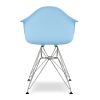 Light Blue And Silver Heavy Duty Plastic Dining Arm Chair