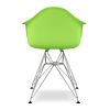 Green And Silver Heavy Duty Plastic Dining Arm Chair