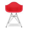 Red And Silver Heavy Duty Plastic Dining Arm Chair