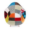 Black White and Rainbow And Natural Upholstered Fabric Dining Arm Chair