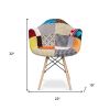Black White and Rainbow And Natural Upholstered Fabric Dining Arm Chair