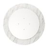 40" White And Gold Rounded Marble And Metal Pedestal Base Dining Table