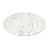 40" White And Black Marble And Metal Dining Table