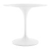 36" White Fiberglass And Metal Dining Table