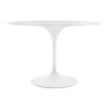 48" White Fiberglass And Metal Dining Table