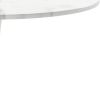 36" White Rounded Metal Pedestal Base Dining Table