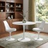 32" White Metal Dining Table