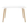 30" White And Natural Solid Wood Dining Table