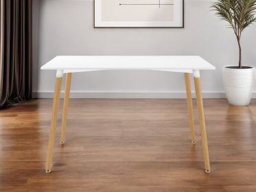 30" White And Natural Solid Wood Dining Table