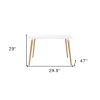 30" White And Natural Solid Wood Dining Table