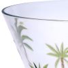 10" Clear and Green Palm Tree Acrylic Round Salad Bowl
