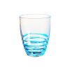 Set of Four Clear and Blue Acrylic Stemless Whiskey Glasses