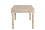 60" White Solid Wood Dining Table
