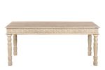 72" White Solid Wood Dining Table
