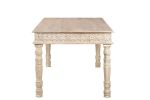 72" White Solid Wood Dining Table