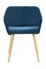 Blue Upholstered Velvet Open Back Dining Chair