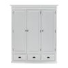 62" Off White Solid Wood Frame Standard Curio Cabinet With Six Shelves