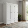 62" Off White Solid Wood Frame Standard Curio Cabinet With Six Shelves