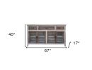 67" Brown Solid and Manufactured Wood Distressed Credenza