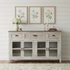 67" White Solid and Manufactured Wood Distressed Credenza