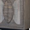 32" Gray Solid and Manufactured Wood Distressed Buffet Table