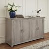 72" Sand Solid and Manufactured Wood Distressed Credenza