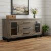 69" Brown Solid and Manufactured Wood Distressed Buffet Table