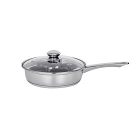 Egg Poacher Pan, 4-Cup Poached Egg Maker, Stainless Steel Poaching Pan and Frying Skillet, with 4 Nonsitck Detachable Large Cups, Lid