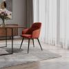 Orange and Black Linen Ergo Modern Dining Chair