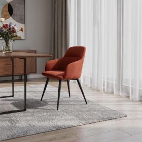 Orange and Black Linen Ergo Modern Dining Chair