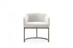 White Velvet Brass Modern Dining Chair
