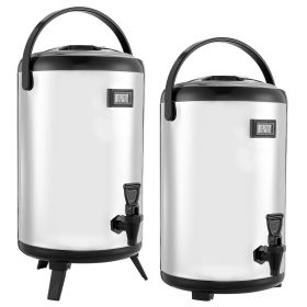 Insulated Beverage Dispenser, 3.2 Gal/12L Stainless Steel Thermal Drink Server with Spigot & Temp Display, Suitable for Hot and Cold Drinks (Default: Default)
